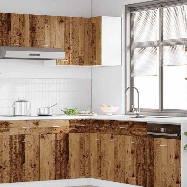 vidaXL Riippuva kulmakaappi "Lyon" vanha puu 57x57x60 cm tekninen puu