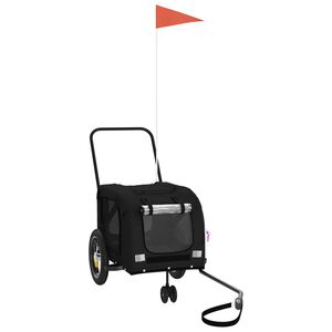 vidaXL Lemmikinkuljetusk&auml;rry polkupy&ouml;r&auml;&auml;n musta kangas ja rauta