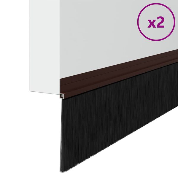 vidaXL Itsekiinnittyvät oven harjatiivisteet 2 pcs Ruskea 100 cm