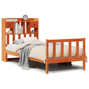 vidaXL S&auml;nky/kirjahylly ilman patjaa vahanruskea 75x190 cm t&auml;ysi m&auml;nty