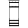 vidaXL Takkihylly hyllyllä Musta tammi 75 x 34 x 184 cm Tekninen puu
