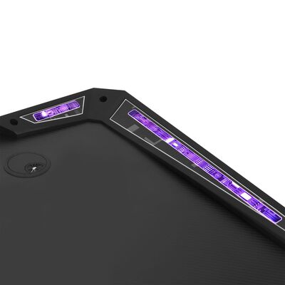 vidaXL Pelipöytä LED-valot ja Y-muoto musta 90x60x75 cm
