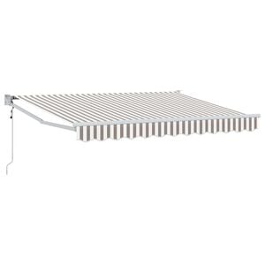 vidaXL Aurinkovarjo Vaaleanharmaa ja valkoinen 3,5 x 2,5 m
