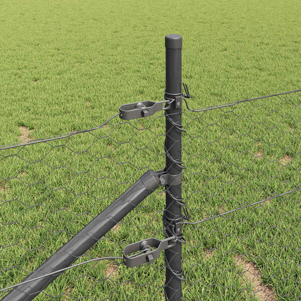 vidaXL Aitalatu Harmaa 100 x 0,8 m (36 mm verkko) Ter&auml;st&auml; ja PVC:t&auml;