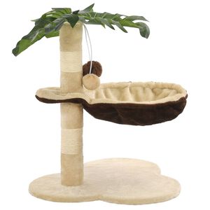 vidaXL Kissan kiipeilypuu sisal-pylv&auml;&auml;ll&auml; 50 cm beige ja ruskea
