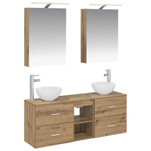 vidaXL Kylpyhuoneen kaappisetti 5 pcs Artisaanitammi 50 x 14,5 x 70 cm