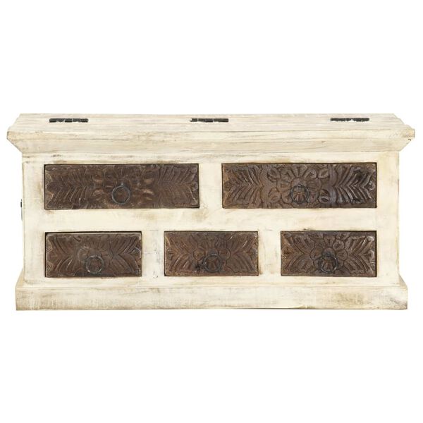 vidaXL Sohvapöytä valkoinen 68x68x30 cm täysi mangopuu