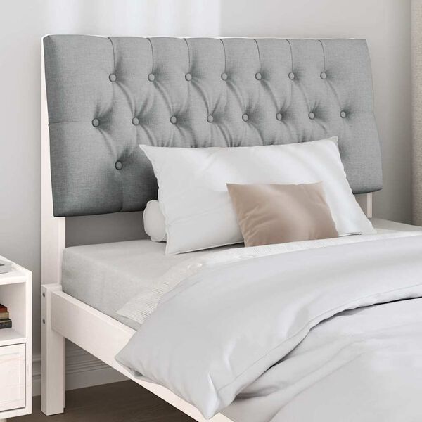 vidaXL Verhoiltu s&auml;ngynp&auml;&auml;ty Vaaleanharmaa 100 cm Massiivinen m&auml;nty