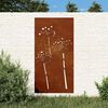 vidaXL Puutarhasein&auml;koriste 105x55 cm corten ter&auml;s kukkakuvio
