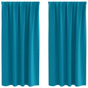 vidaXL Piment&auml;v&auml; verho renkailla 2 pcs Turkoosi 175 x 140 cm
