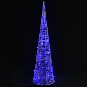 vidaXL LED-koristevalopyramidi sininen akryyli 120 cm