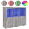 vidaXL Senkit LED-valoilla 3 kpl harmaa Sonoma tekninen puu