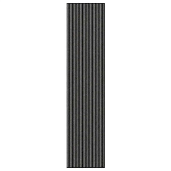 vidaXL Ovimatto raidallinen musta ja harmaa 115x500 cm