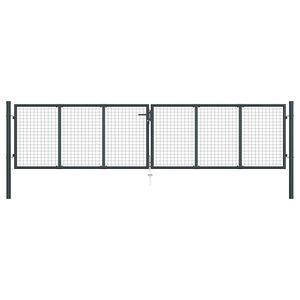 vidaXL Verkkoportti puutarhaan galvanoitu ter&auml;s 400x75 cm harmaa