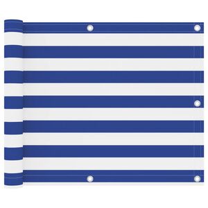 vidaXL Parvekkeen suoja sinivalkoinen 75x400 cm Oxford kangas