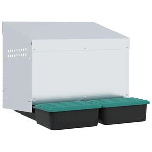 vidaXL Kananpes&auml;laatikko 2 lokeroa Sein&auml;kiinnitys Sinkitty Ter&auml;s