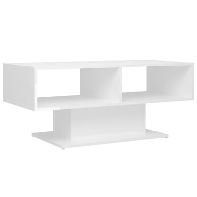 vidaXL Sohvapöytä korkeakiilto valkoinen 103,5x50x44,5 cm lastulevy