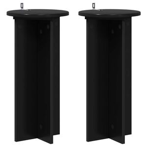 vidaXL Kasviteline 2 kpl Musta 29,5 x 29,5 x 60 cm Tekninen puu