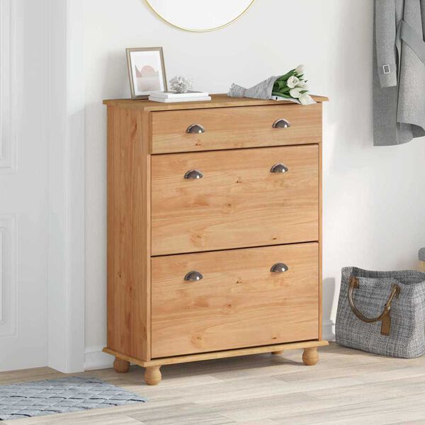 vidaXL Kenk&auml;kaappi ASKIM Ruskea 85 x 35 x 108 cm Massiivinen m&auml;nty