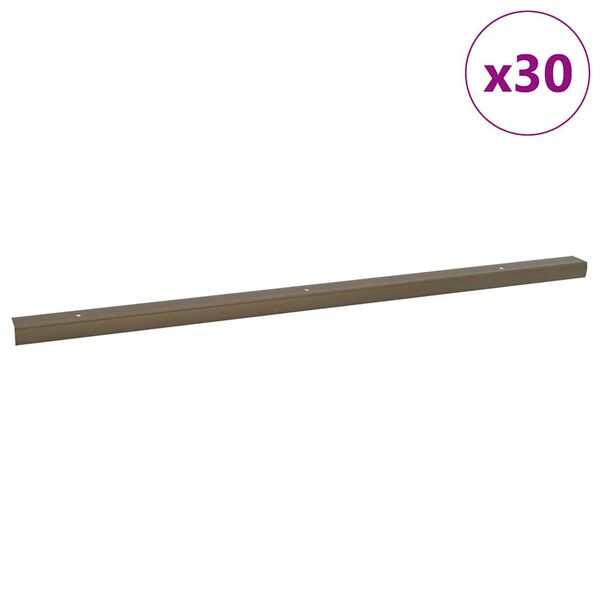 vidaXL Porrasaskelmien reunalistat 30 pcs Ruskea 67 x 3 x 2 cm