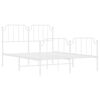 vidaXL Metallinen sängynrunko päädyillä valkoinen 150x200 cm