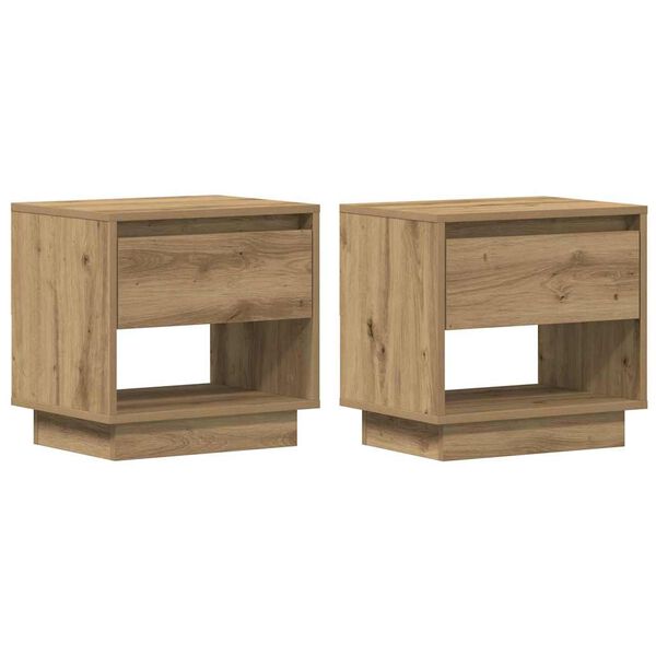 vidaXL Y&ouml;p&ouml;yt&auml; 2 pcs Artisan tammi 45 x 34 x 44 cm Tekninen puu