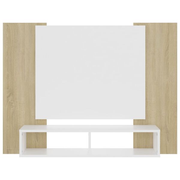 vidaXL TV-taso sein&auml;lle valk./Sonoma-tammi 120x23,5x90 cm tekninen puu