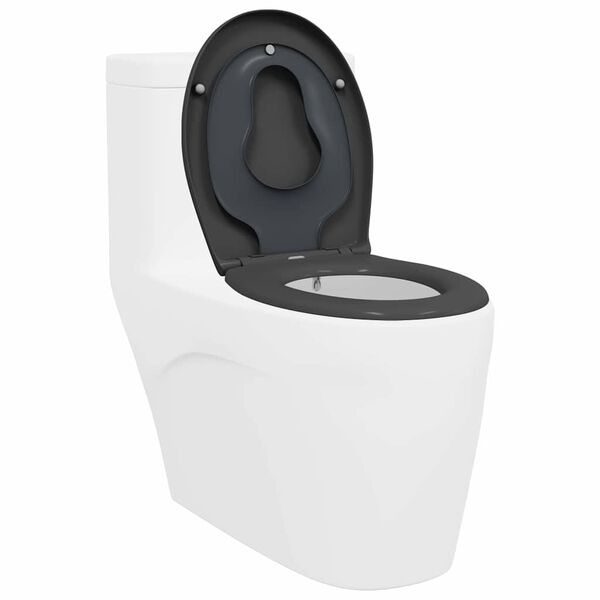 vidaXL Nopeasti irrotettava wc-istuin Antrasiitti 44.5 x 37.3 x 4.3 cm