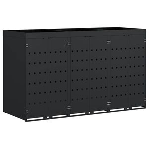 vidaXL Roskakuskin s&auml;ilytys 3:lle astiassa Musta 204 x 77,5 x 121,5 cm