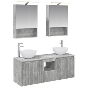vidaXL Kylpyhuoneen kaappisetti 5 pcs Betoninharmaa 50 x 14,5 x 70 cm