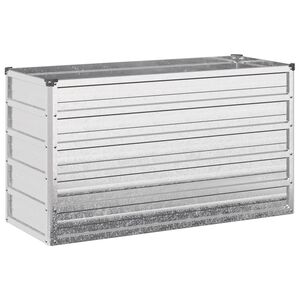 vidaXL Kohotettu Puutarhapes&auml; Hopea 100 x 40 x 55 cm galvanoitu