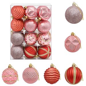 vidaXL Joulupallosetti 36 kpl Pinkki ja roosa Halk. 6 cm Polystyreeni