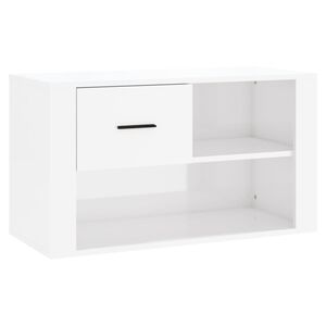 vidaXL Kenk&auml;kaappi korkeakiilto valkoinen 80x35x45 cm tekninen puu