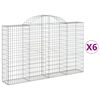 vidaXL Kaarevat kivikorit 6 kpl 200x30x120/140 cm galvanoitu rauta