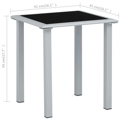 vidaXL Aurinkotuolit 2 kpl ja pöytä alumiini harmaanruskea