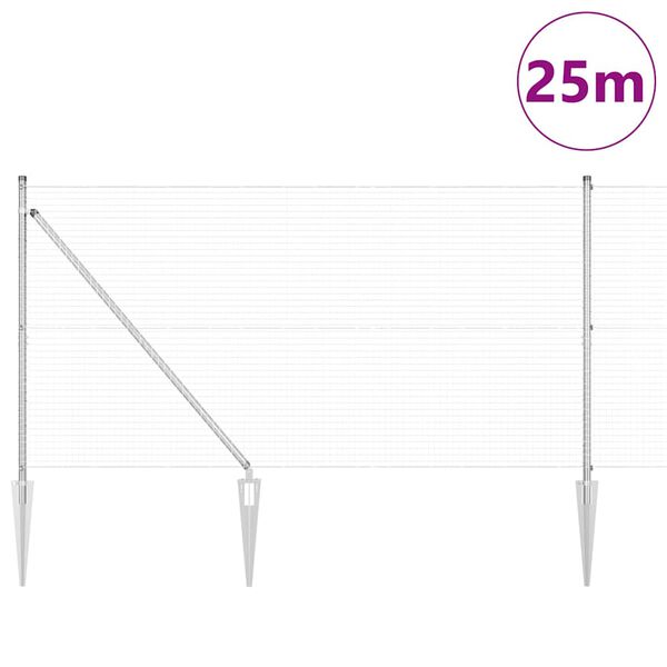 vidaXL Aitalatu Hopea 25 x 1,2 m (25 x 25 mm verkko) Ter&auml;s