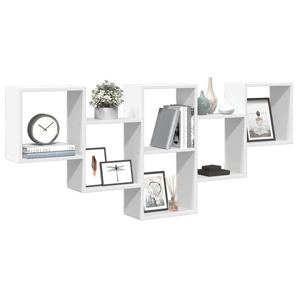 vidaXL Sein&auml;hylly valkoinen 159x18x66 cm tekninen puu