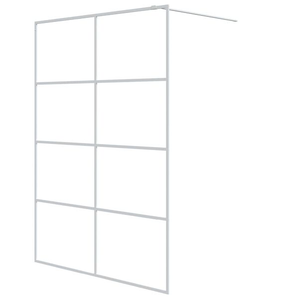 vidaXL Walk-in suihkusein&auml;ke valkoinen 140x195 cm kirkas ESG-lasi