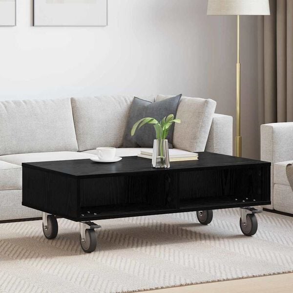 vidaXL Sivup&ouml;yt&auml; py&ouml;rill&auml; Musta tammi. 90 x 50 x 30 cm Tekninen puu