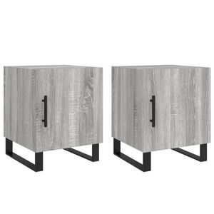 vidaXL Y&ouml;p&ouml;yd&auml;t 2 kpl harmaa Sonoma 40x40x50 cm tekninen puu