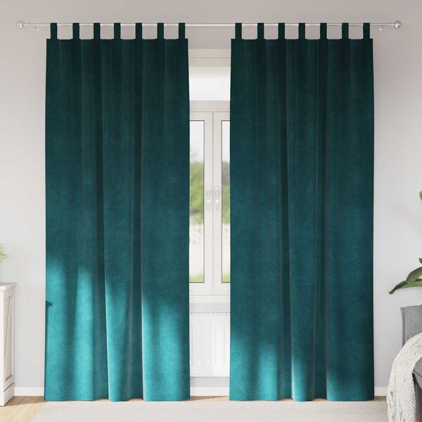 vidaXL Pimennysverhot 2 pcs Tummanvihre&auml; 140 x 225 cm Sametti