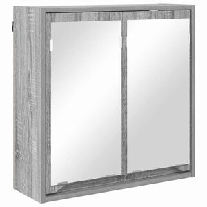 vidaXL Kylpyhuoneen Peilikaappi Harmaa Sonoma 60 x 20 x 60 cm