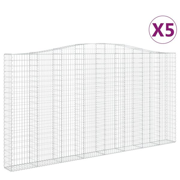 vidaXL Kaarevat kivikorit 5 kpl 400x30x200/220 cm galvanoitu rauta