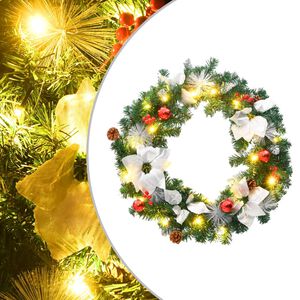 vidaXL Jouluseppele LED-valoilla vihre&auml; 60 cm PVC