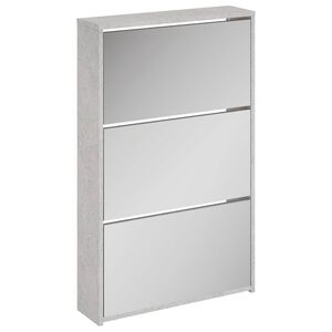vidaXL Kenk&auml;kaappi peilill&auml; 3-kerroksinen betoninharmaa 63x17x102,5 cm