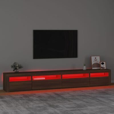 vidaXL TV-taso LED-valoilla ruskea tammi 270x35x40 cm