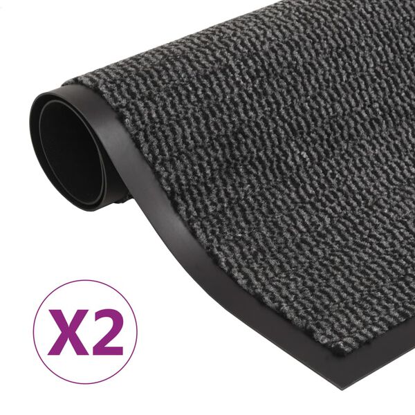 vidaXL Kuramatot 2 kpl suorakulmainen nukkapinta 90x150 cm antrasiitti