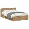 vidaXL S&auml;nkykehys varastolla Artisaanitammi 5FT King Size Tekninen puu