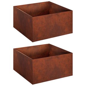 vidaXL Puutarha ruukku 2 kpl Ruosteinen 40 x 40 x 30 cm
