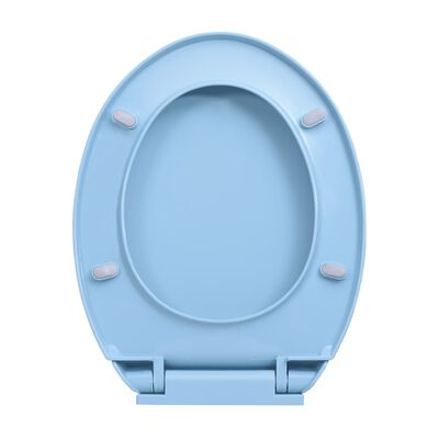 vidaXL WC-istuin pehmeästi sulkeutuva sininen soikea